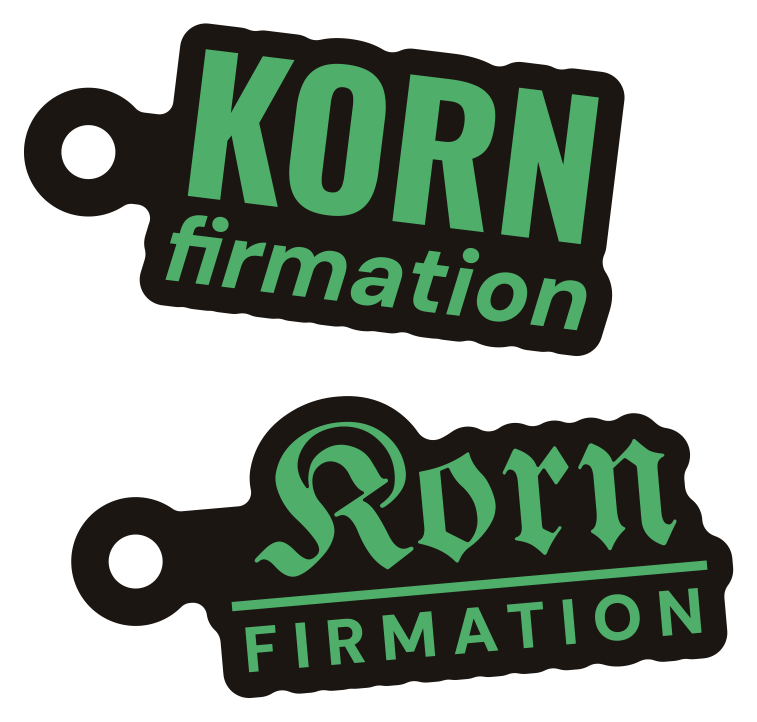 Kornfirmation-Anhänger in Grün, Grotesk und Fraktur