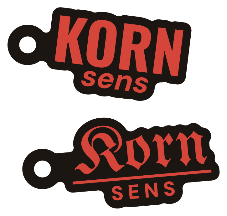 Kornsens-Anhänger in Rot, Grotesk und Fraktur