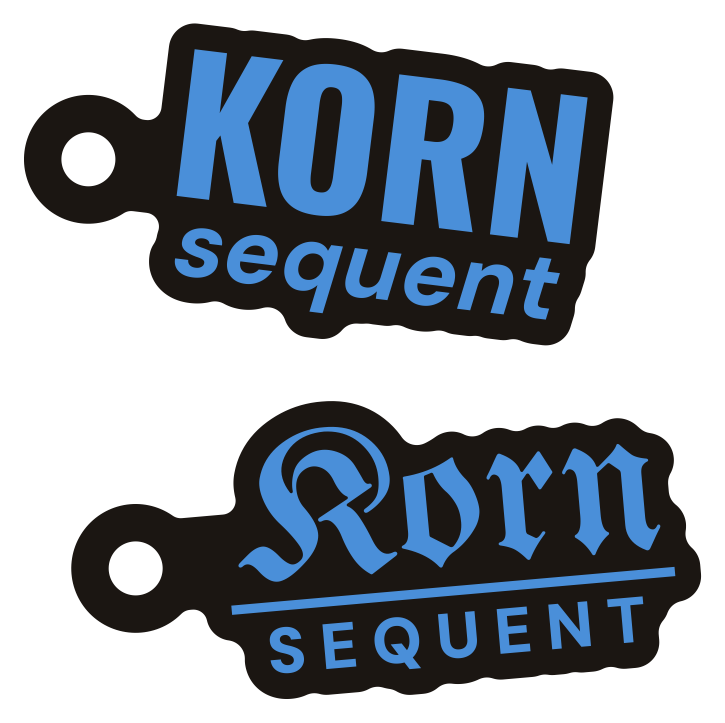 Kornsequent-Anhänger in Blau, Grotesk und Fraktur