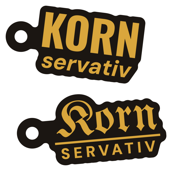 Kornservativ-Anhänger in Gold, Grotesk und Fraktur