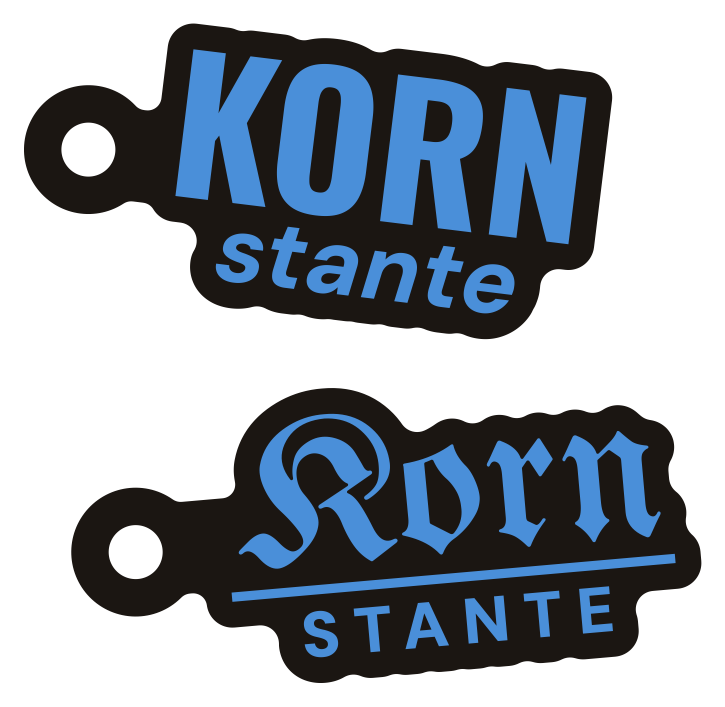 Kornstante-Anhänger in Blau, Grotesk und Fraktur
