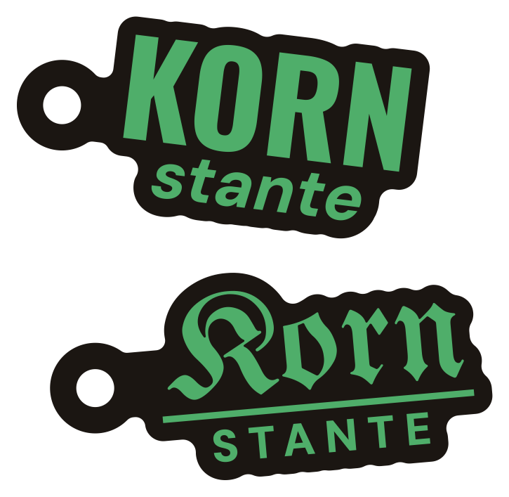 Kornstante-Anhänger in Grün, Grotesk und Fraktur